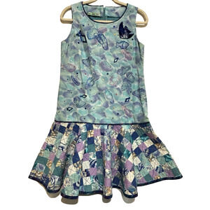 1 of Kind Mary Lu K Patchwork quilt Mermaid Flair Dress Ocean Blue’s Sz S fish